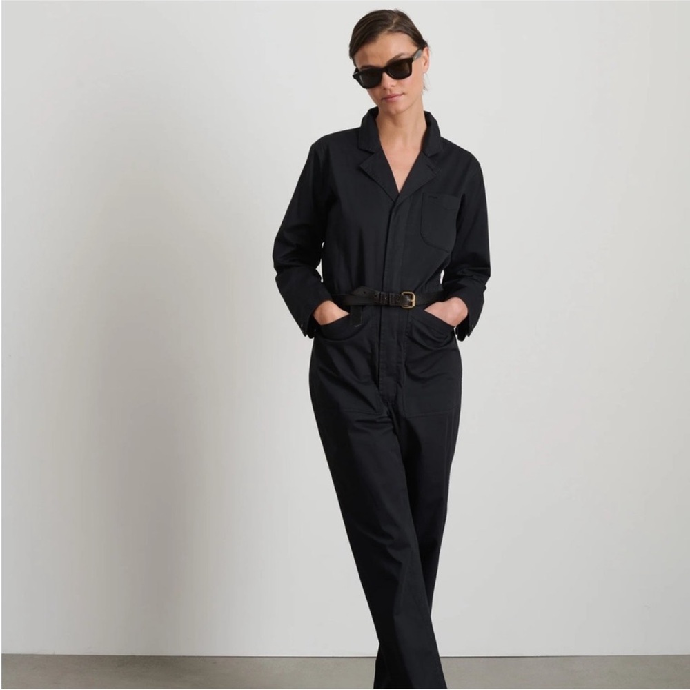 Alex Mill Standard Zip Jumpsuit in Herringbone/Washed Black size XXL